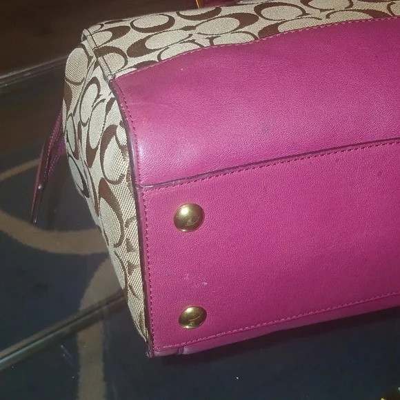 Coach Brooke Carryall Red and Tan Shoulder Bag - Picture 10 of 13